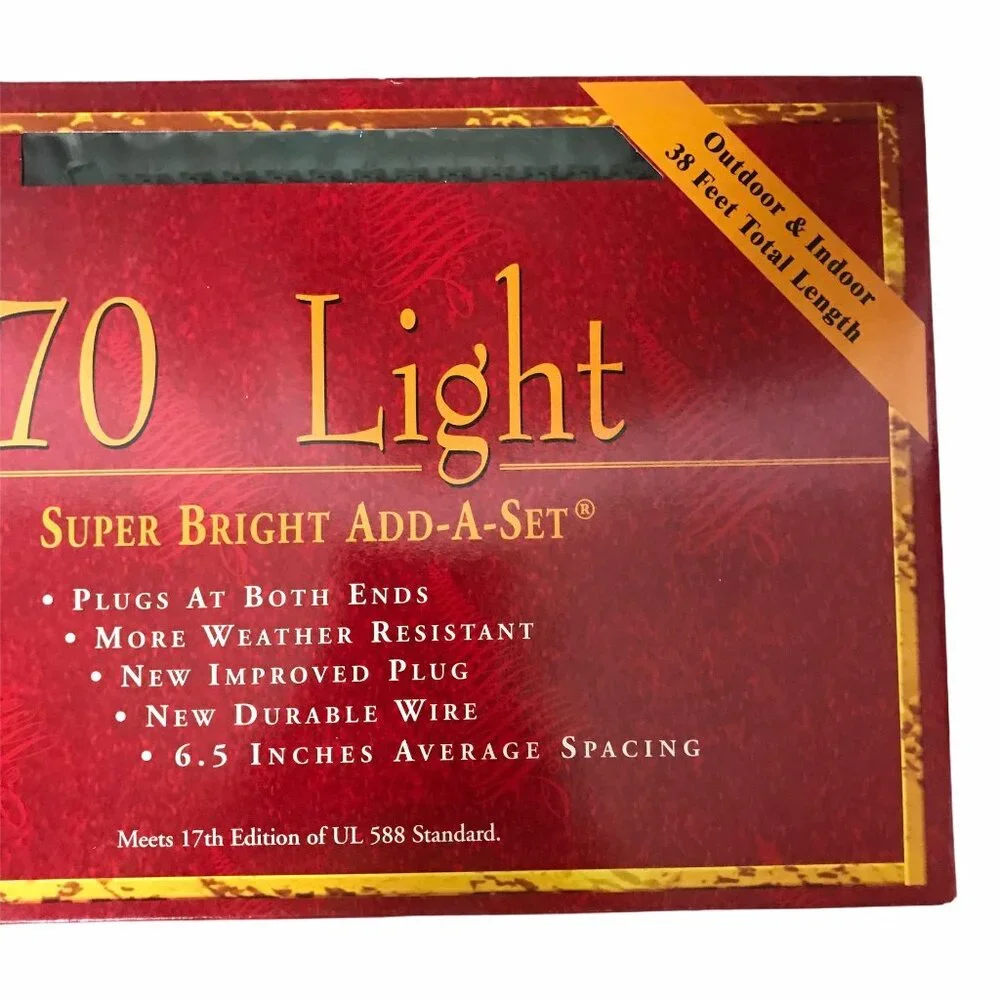 6 New Open Foremost Vintage 70 Light Add-A-Set 38 Feet Lights Tested Functional